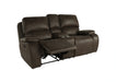 Brookings Console Loveseat W/ Dual Recliners-Brown