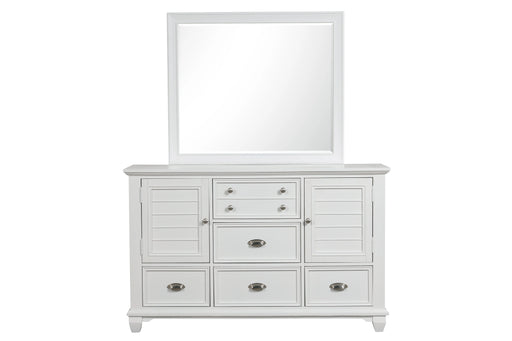 Jamestown Landscape Mirror- White
