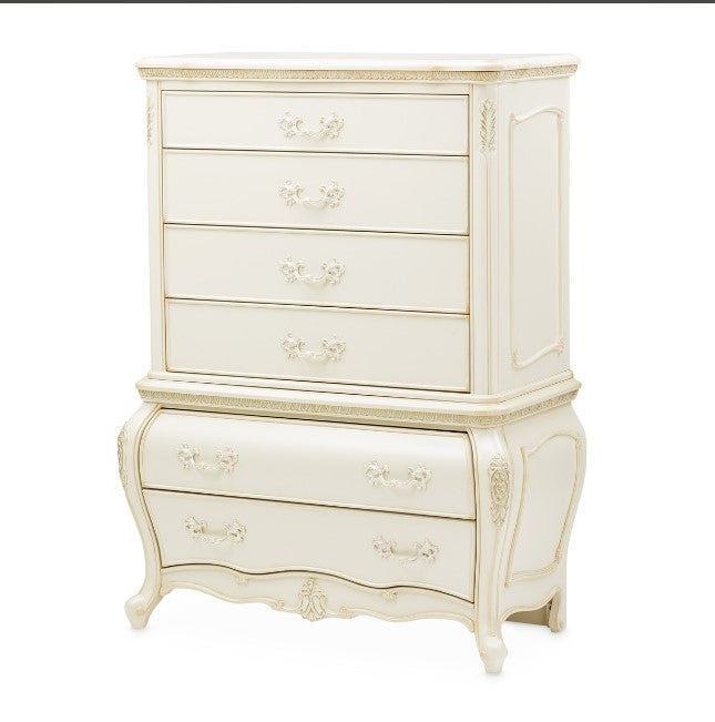 AICO Lavelle 6-Drawer Chest in Classic Pearl
