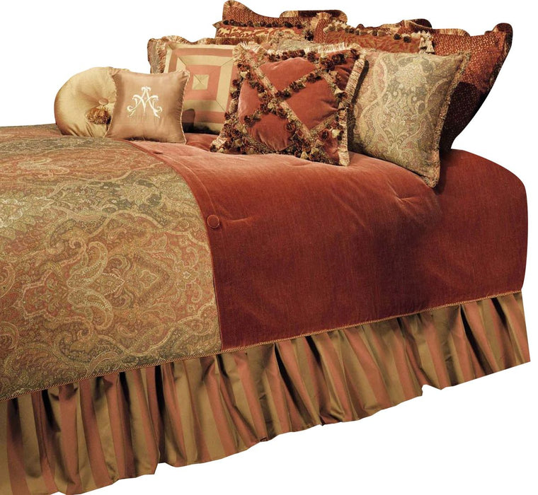 AICO Woodside Park 12-pc Queen Comforter Set in Spice image