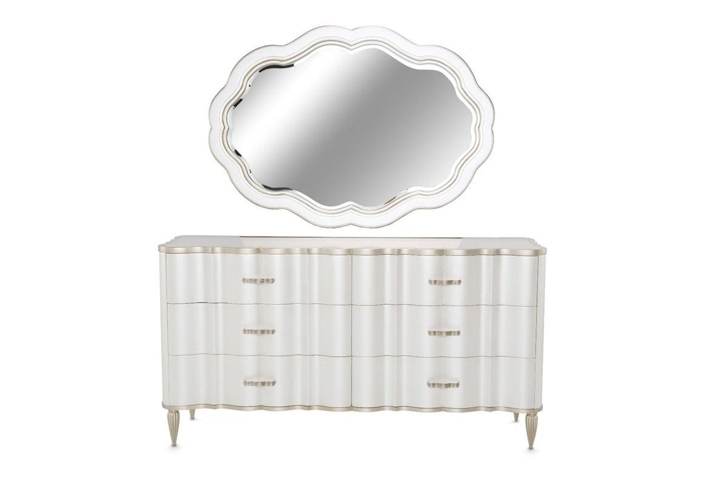 AICO London Place Wall Mirror in Creamy Pearl 9004260-112 image