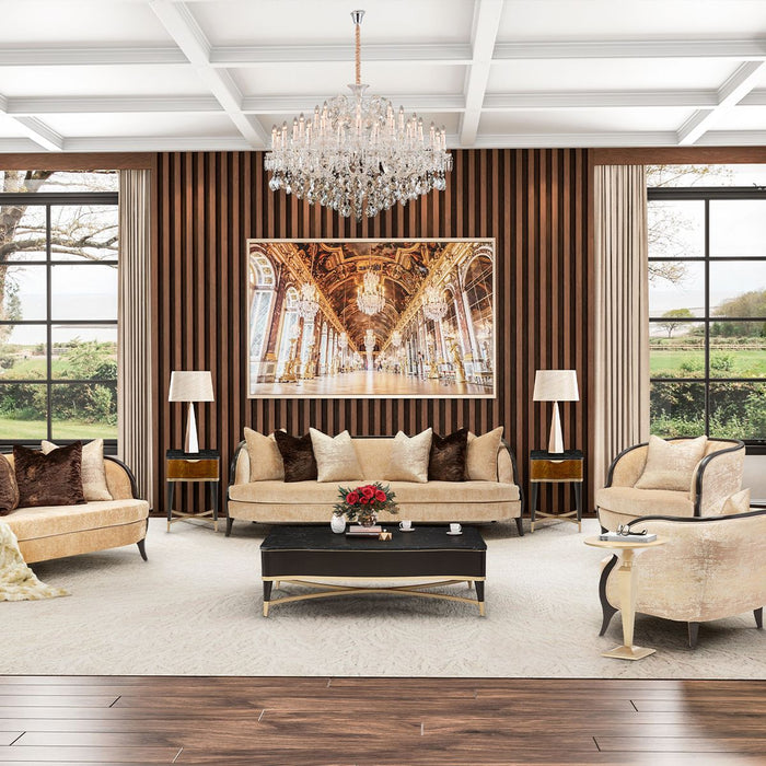 AICO Malibu Crest End Table in Crotch Mahogany