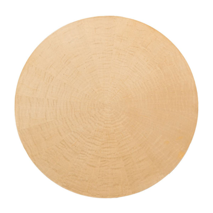 AICO Malibu Crest Round Pedestal Tea Table in Crotch Mahogany