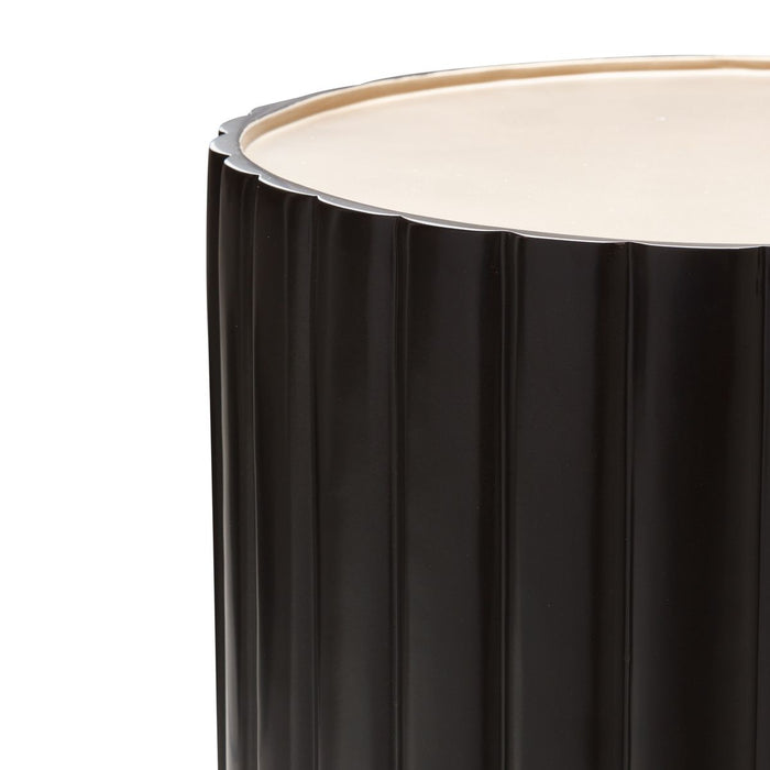 AICO Malibu Crest Round Chairside Table in Dark Espresso