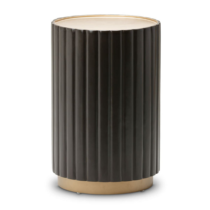 AICO Malibu Crest Round Chairside Table in Dark Espresso image