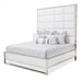 Aico State St King Metal Panel Bed in Glossy White image