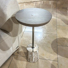 AICO Furniture Lotus Bay Chairside Table in Sand image