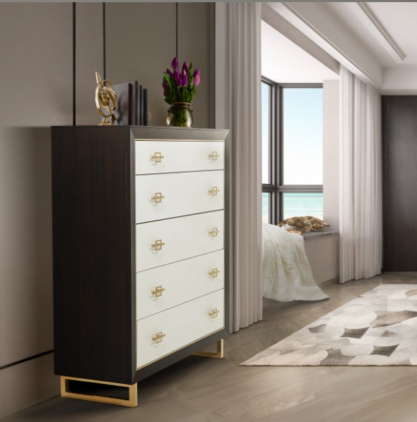 AICO Furniture Penthouse 5 Drawer Chest in Espresso