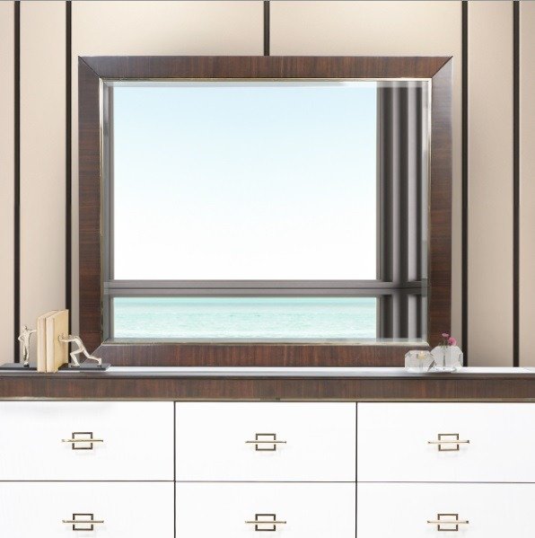 AICO Belmont Place Wall Mirror in Espresso