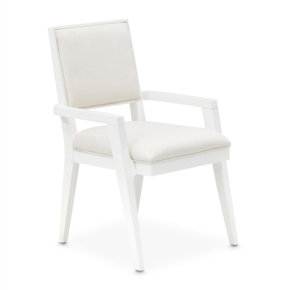 AICO Furniture Palm Gate Arm Chair (Set of 2) in Cloud White