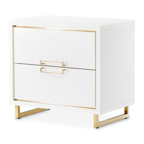 AICO Furniture Palm Gate Nightstand in Cloud White image