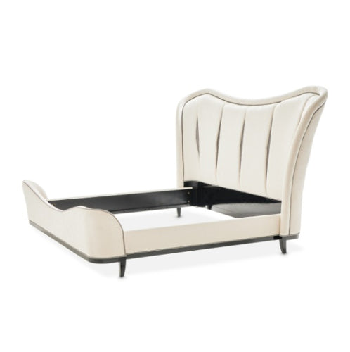 AICO Furniture Tuxedo Queen Upholstered Bed in Piano Keyboard