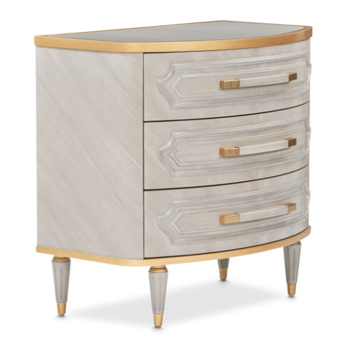AICO Furniture St.Charles 3 Drawer Nightstand in Dove Gray