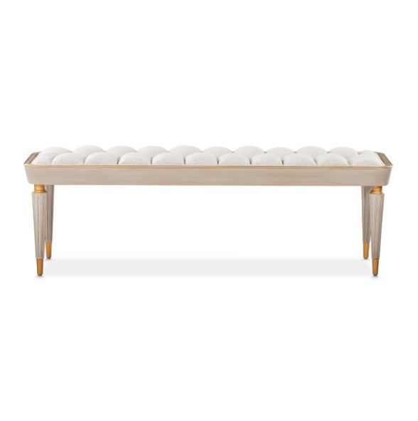 AICO Furniture St.Charles Accent Bench in Dove Gray