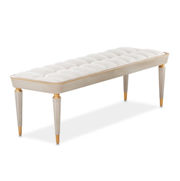 AICO Furniture St.Charles Accent Bench in Dove Gray