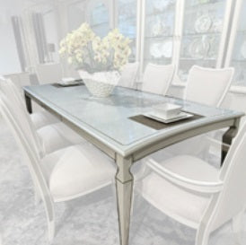 AICO Furniture La Marisia 4 Leg Rectangular Dining Table in Creamy Pearl image