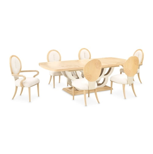 AICO Furniture Camellia Field Side Chair (Set of 2) in Caramel