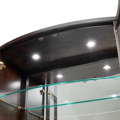 AICO Furniture Camellia Field Display Cabinet in Warm Pecan