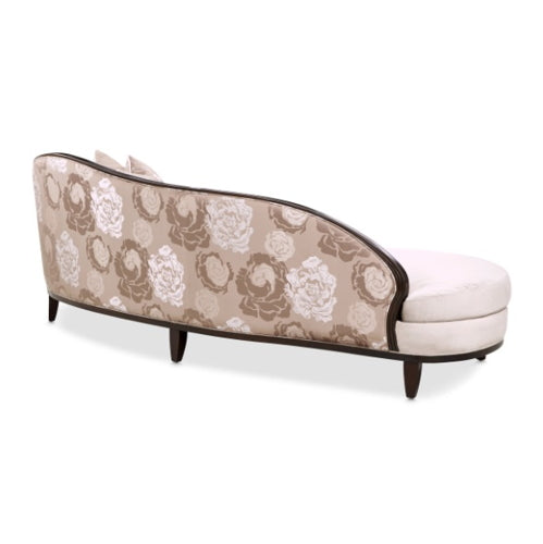 AICO Furniture Camellia Field Asymmetrical Sofa in Warm Pecan