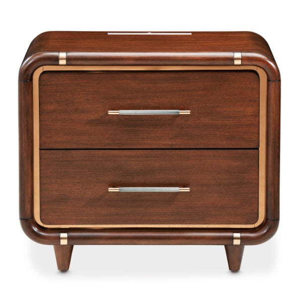AICO Furniture Mason Park Nightstand in Umber