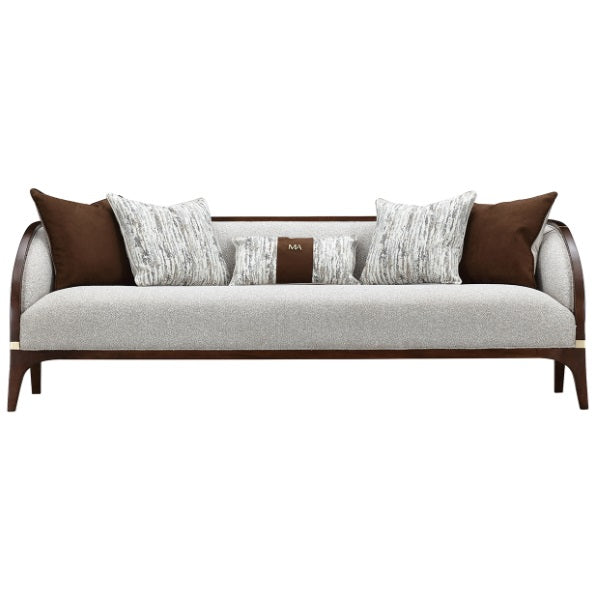 AICO Furniture Houston Sofa Pebble in Walnut