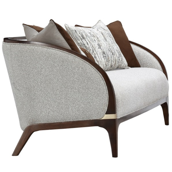 AICO Furniture Houston Sofa Pebble in Walnut