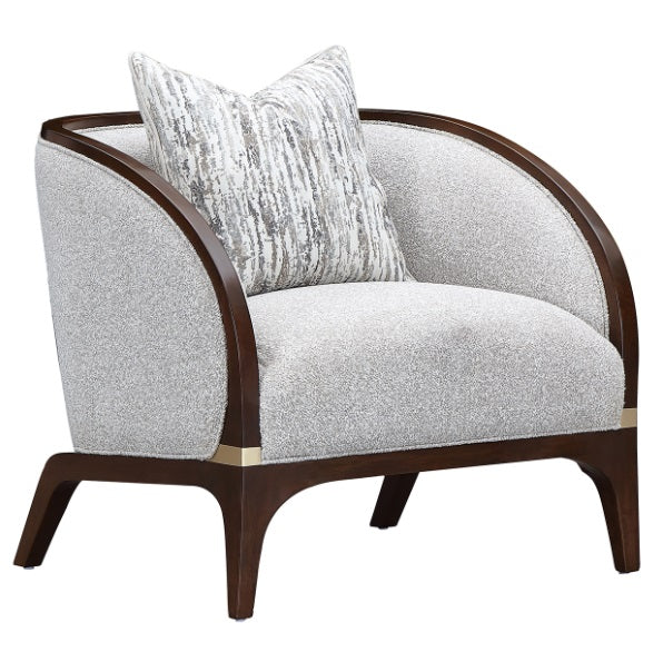 AICO Furniture Houston Matching Chair Pebble in Walnut