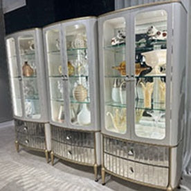 AICO Furniture Scotts Square Display Cabinet in Light Champagne image