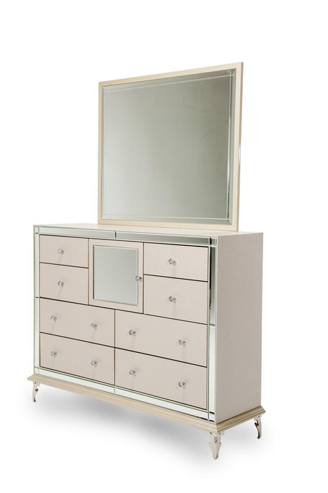 Hollywood Loft Rectangular Dresser Mirror in Frost