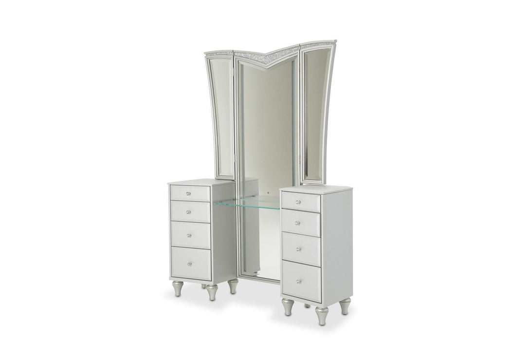 Melrose Plaza Upholstered Vanity in Dove