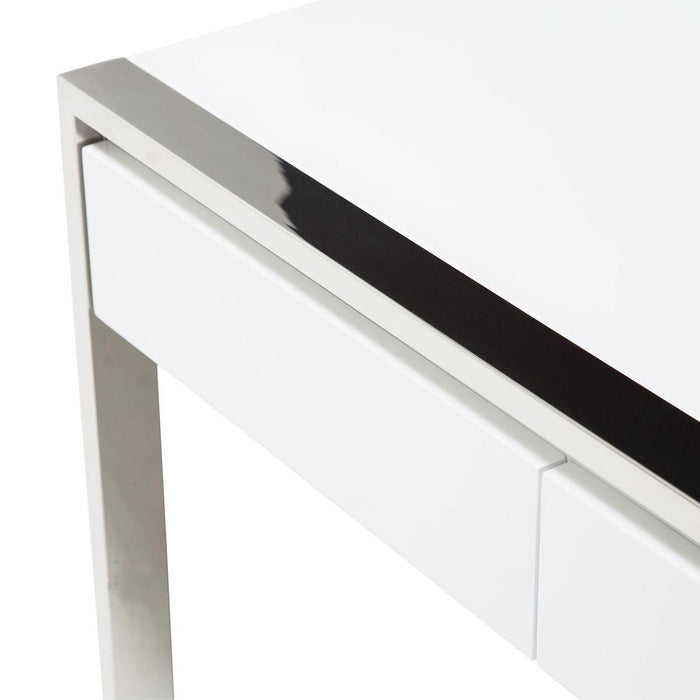 State St Writing Desk in Glossy White