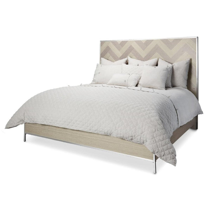 Silverlake Village King Panel Bed in Washed Oak