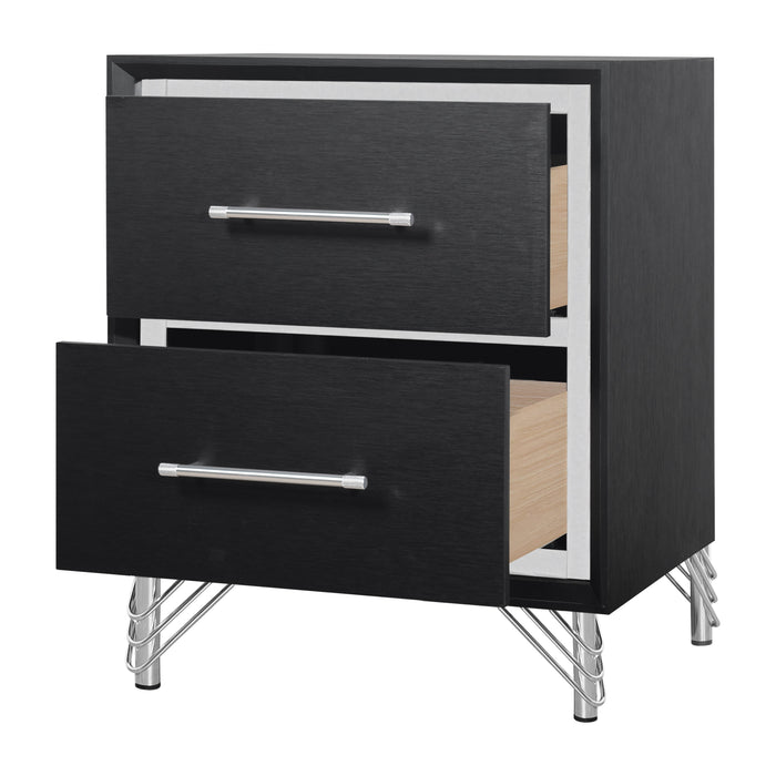 Ava 2 Drawer Nightstand-Ebony