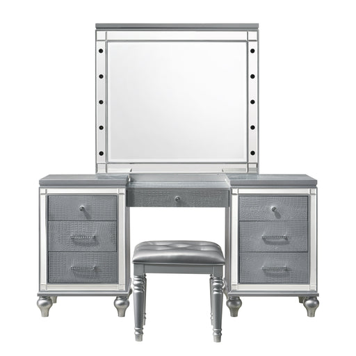 Valentino Dressing Table Mirror (Bulbs Not Included)-Silver