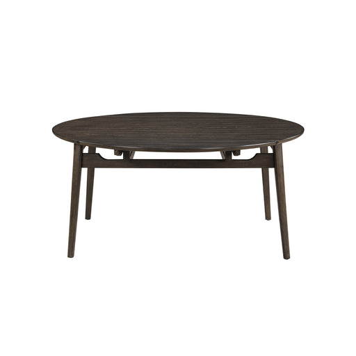Rex 65" Round Table With Self Storing Leaves-Walnut