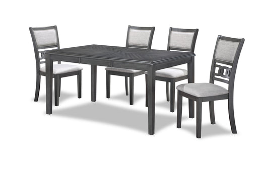 Gia 5 Pc 60" Dining Table & 4 Chairs-Gray