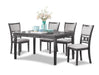Gia 5 Pc 60" Dining Table & 4 Chairs-Gray