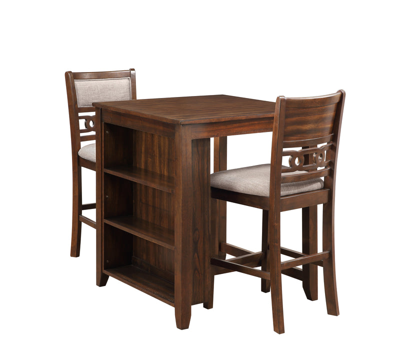 Gia 3 Pc 30" Storage Counter Table & 2 Chairs-Cherry