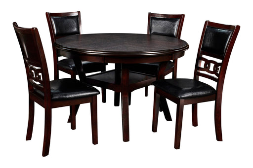 Gia 5 Pc 47" Round Dining Table & 4 Chairs-Ebony