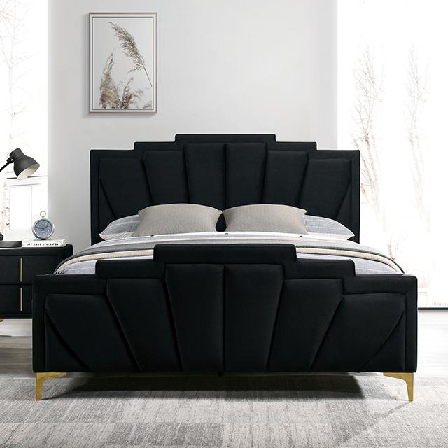 FLORIZEL Cal.King, E.King & Queen Bed, Black & Red