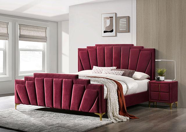 FLORIZEL Cal.King Bed, Red