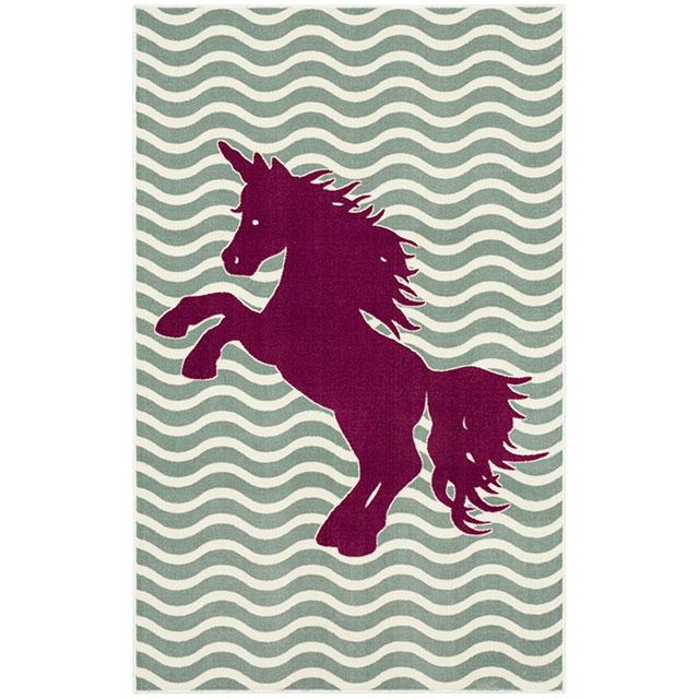 BARON 5' X 8', Area Rug, Horse, Sage Green/Fuchsia image