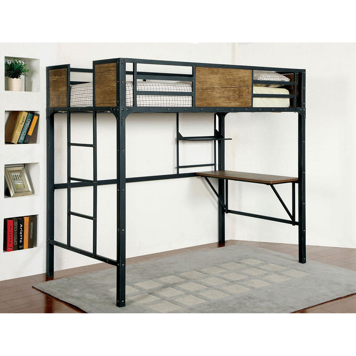 CLAPTON Black Twin Bed w/ Workstation