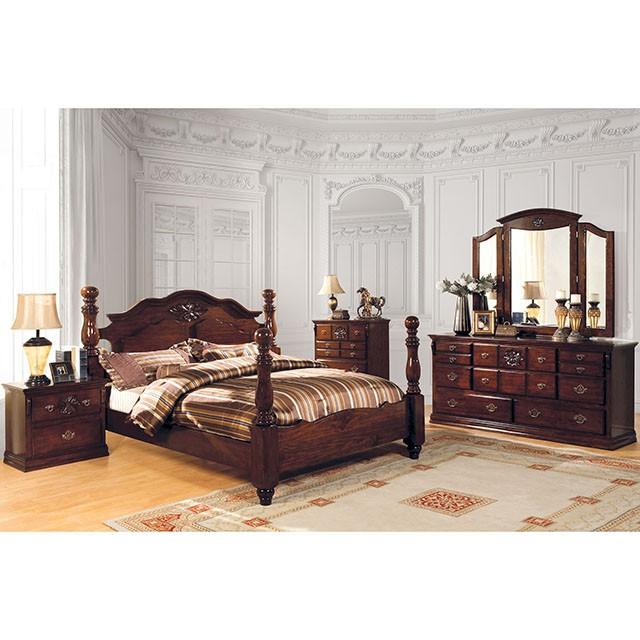Tuscan II Glossy Dark Pine Cal.King, E.King, & Queen Bed