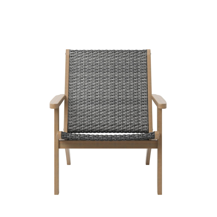 Radius Patio Wood And Gray Wicker Side Chair (2 Per Carton)