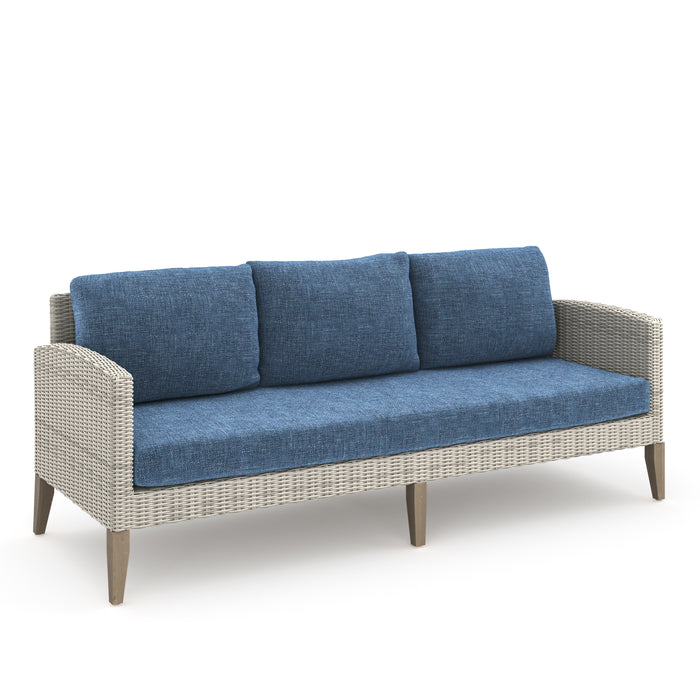 Carezza 5 Pc Set - Sofa, 2 Club Chairs, 2 Stools-Dark Blue