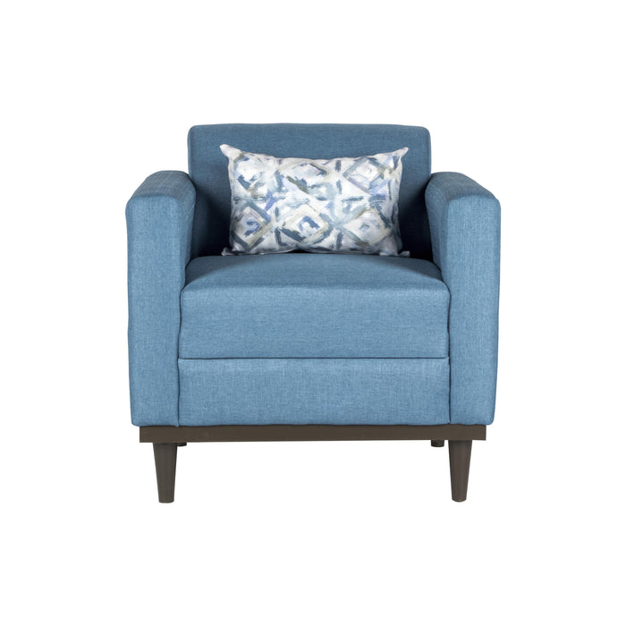 AIDEN CHAIR W/1 THROW PILLOW-BLUE