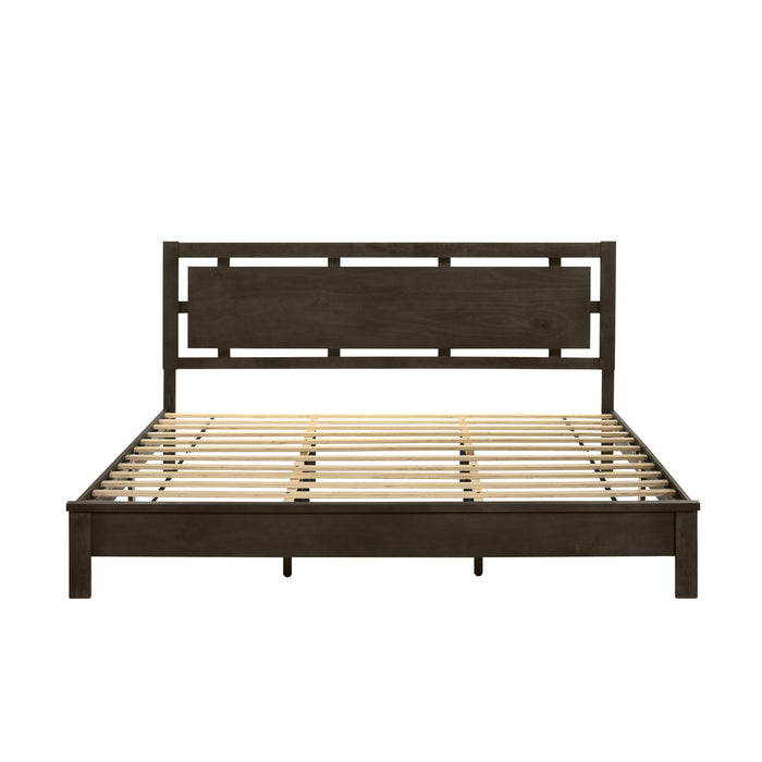 GEMINI 6/6 EK PANEL BED-HB/FB/RAILS-GRAY