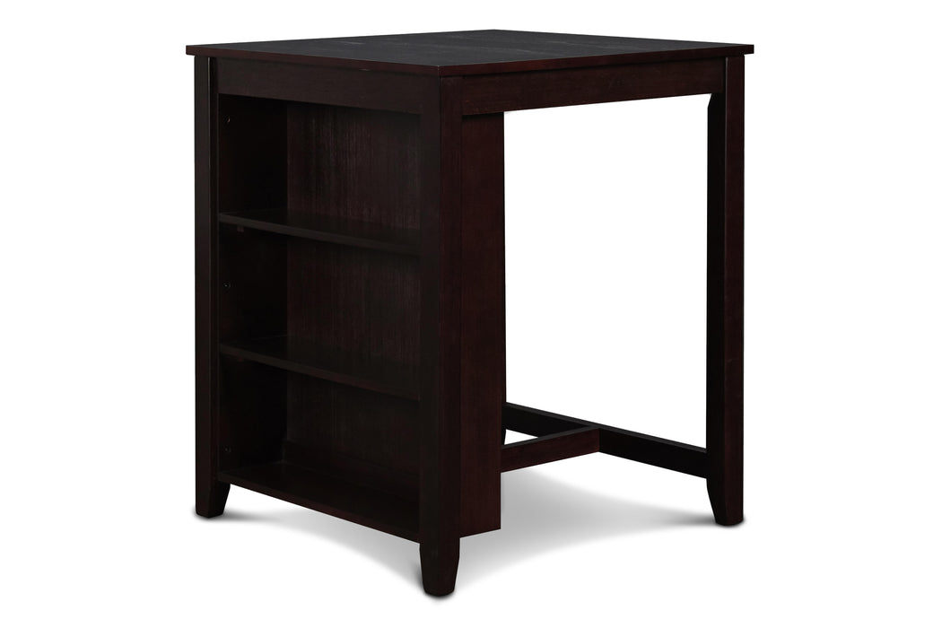 GIA 30" COUNTER TABLE W/2 CHAIRS & STG SHELF-EBONY