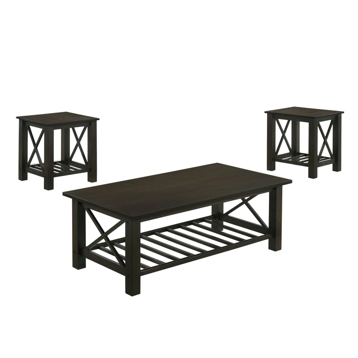 VESTA COFFEE TABLE & 2 END TABLE SET-ESPRESSO image